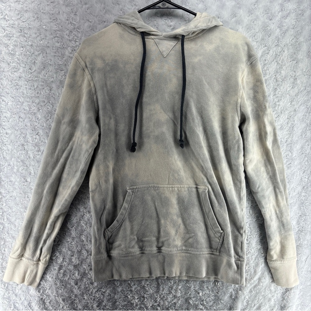 White / Tan Tie Dye Men's Hooded Sweatshirt - Goodfellow & Co Size Small